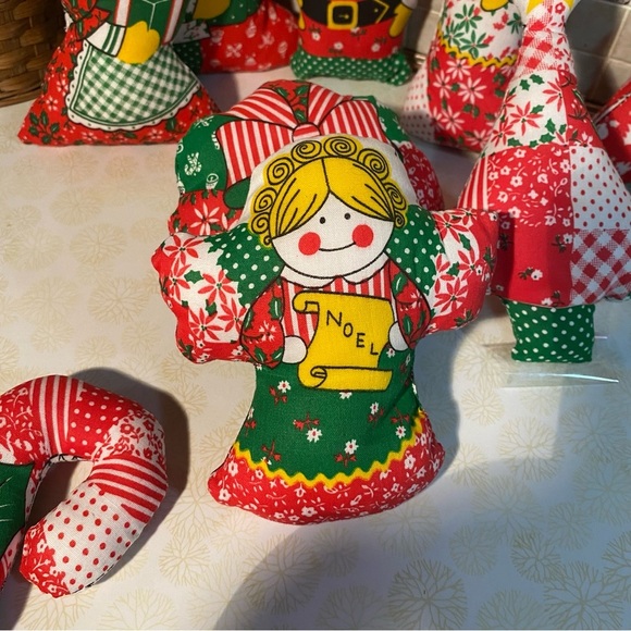 Vintage Christmas Tree Ornaments handmade quilted puffy stuffed tree ornaments - Picture 6 of 8